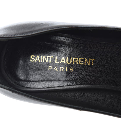 Saint Laurent Calfskin Studded Cap Toe Janis 105 Platform Pumps 38 Black 6 of 25