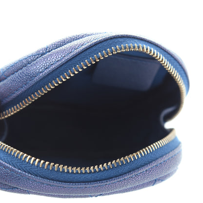 Chanel Iridescent Caviar Quilted Zip Around Classic Coin Purse Blue 4 of 4