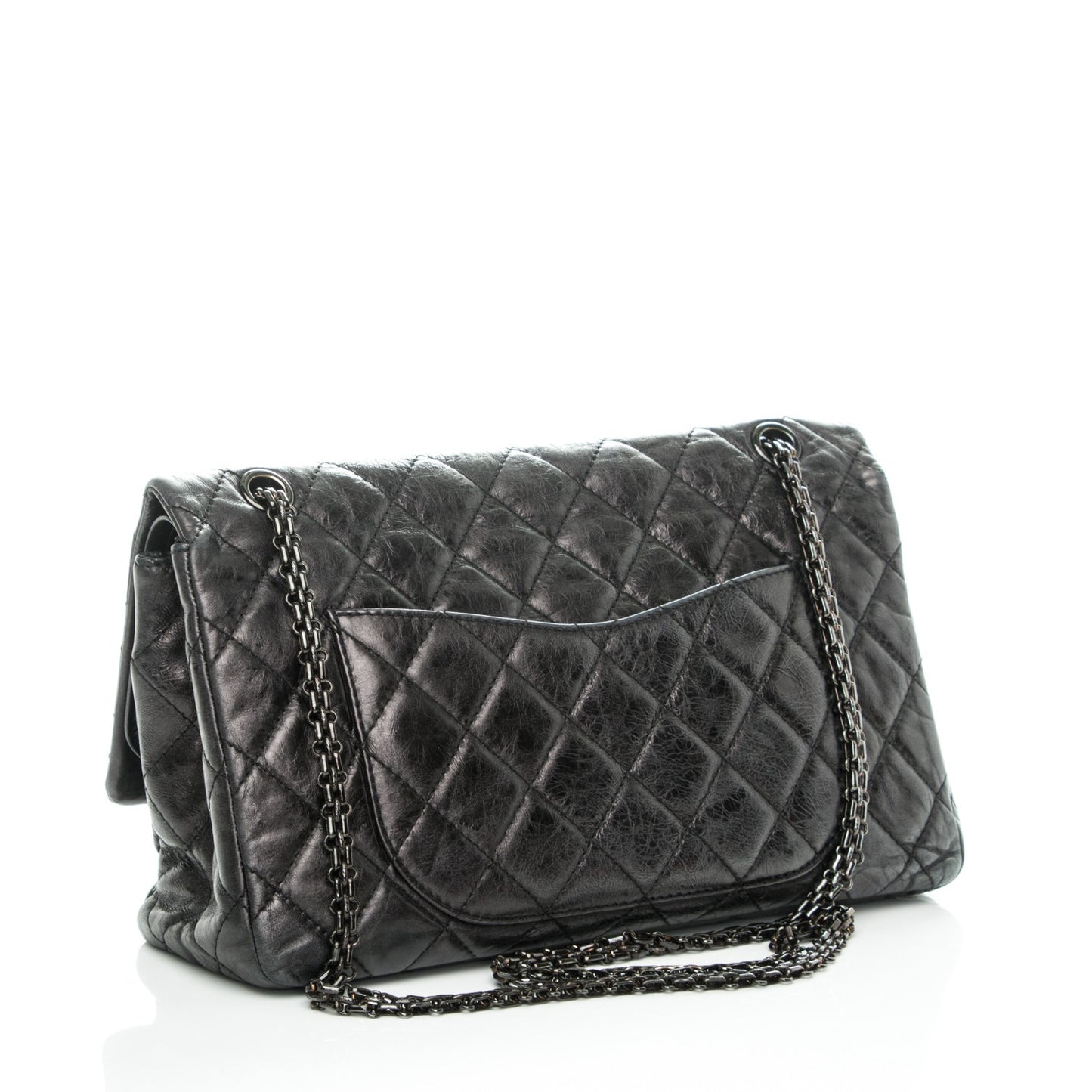 Aged Calfskin Quilted 2.55 Reissue 227 Flap Black