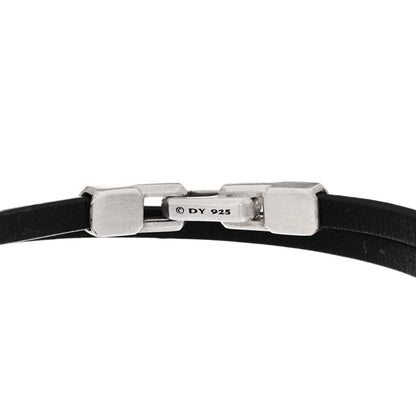 David Yurman Sterling Silver Leather 5.2mm Streamline Double Wrap Bracelet Black Black 3 of 3