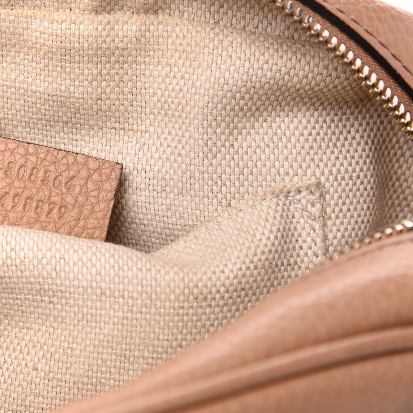 Pebbled Calfskin Small Soho Disco Bag Rose Beige