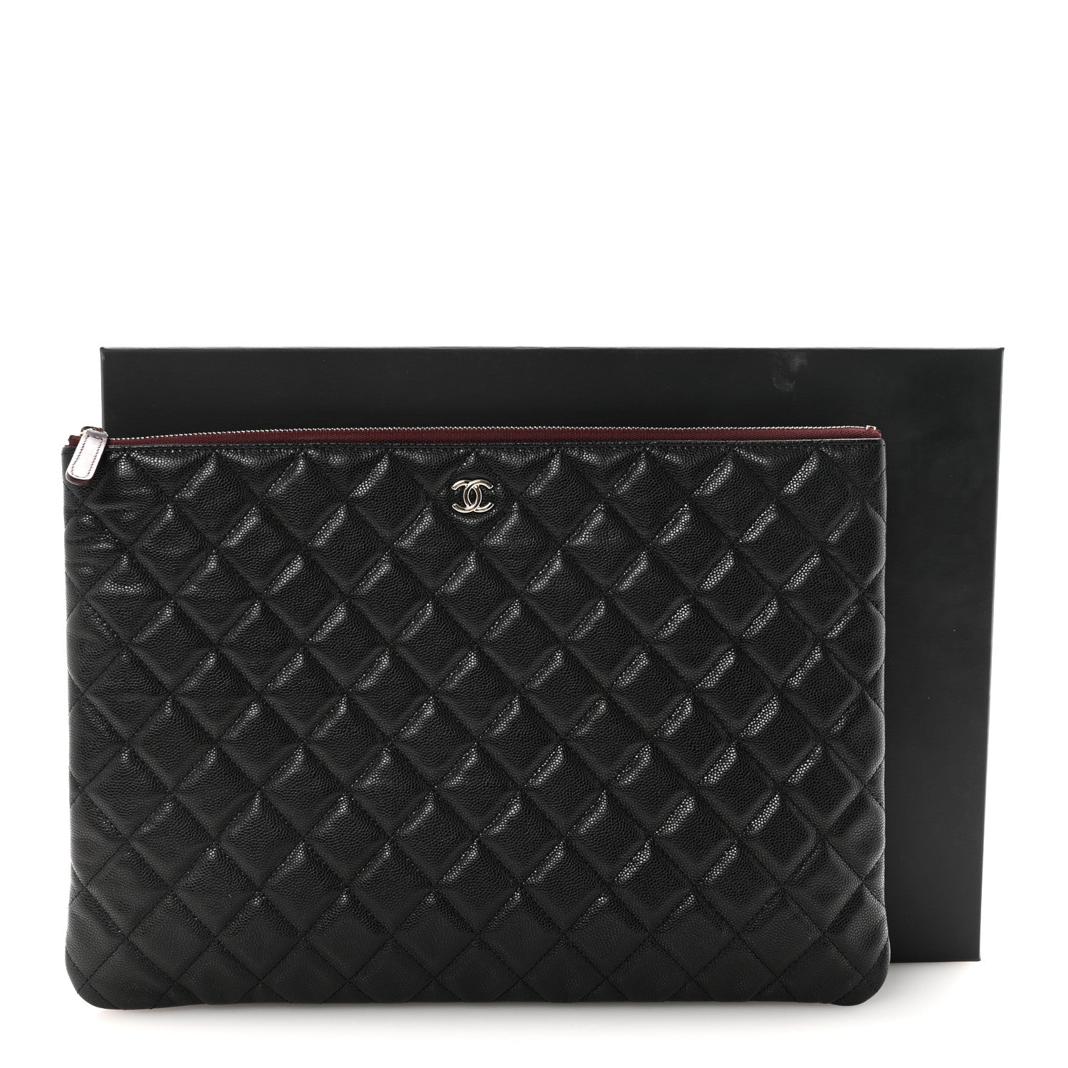 Chanel Caviar Quilted Large Cosmetic Case Black 8 of 8
