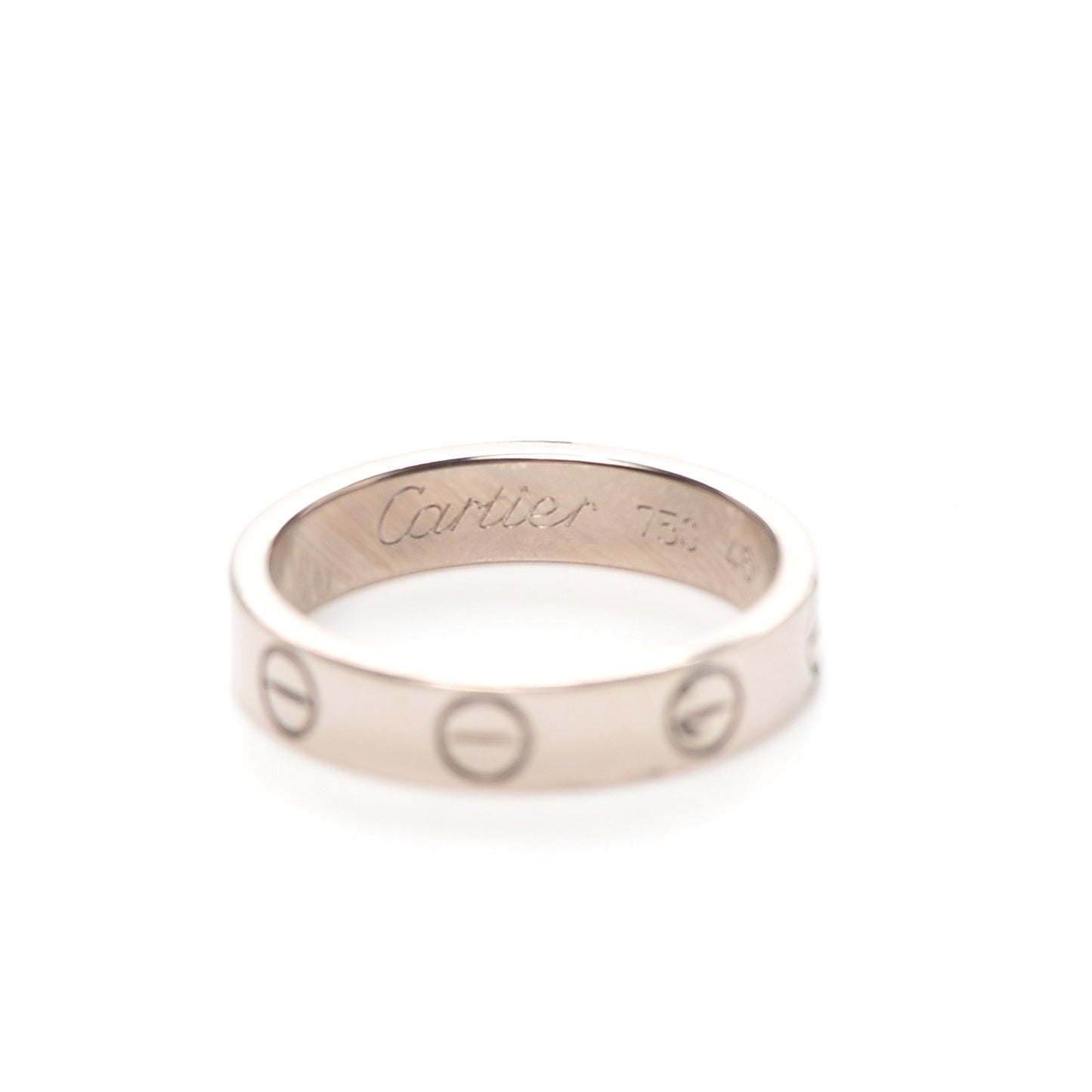 18K White Gold 3.5mm LOVE Wedding Band Ring 46 3.75