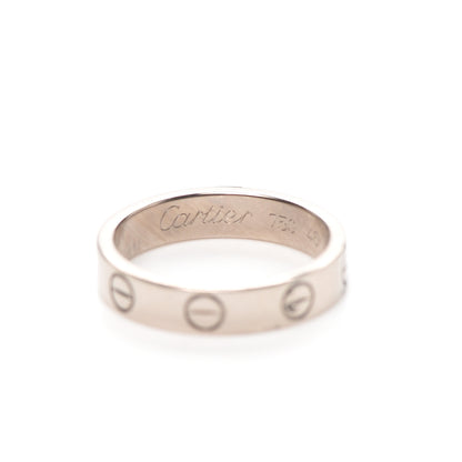 Cartier 18K White Gold 3.5mm LOVE Wedding Band Ring 46 3.75 4 of 5