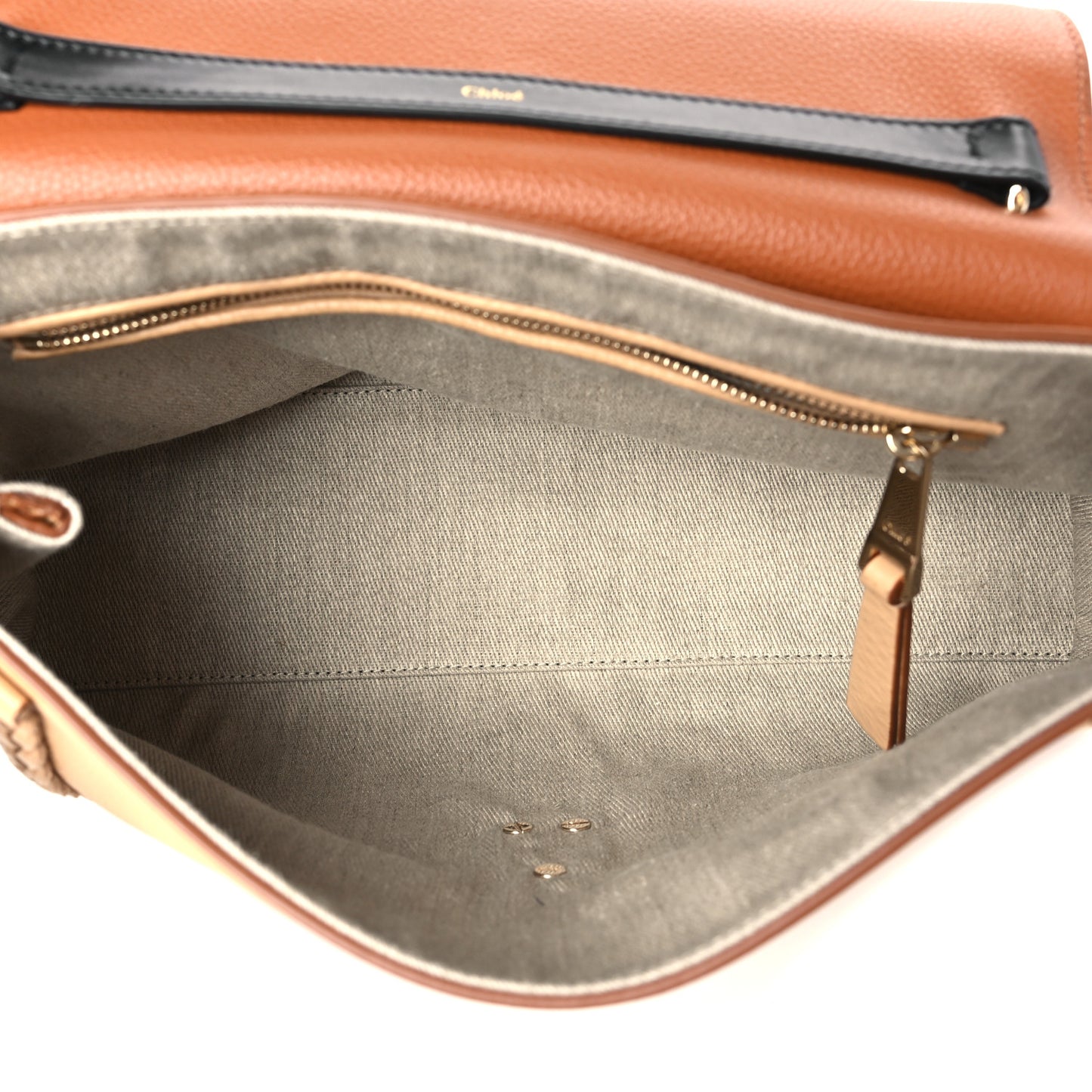 Grained Calfskin Medium Penelope Shoulder Bag Milky Brown