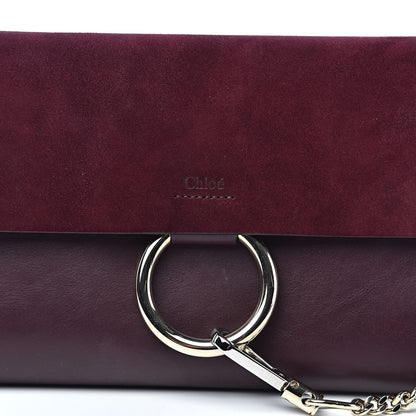 Chloe Suede Calfskin Faye Clutch Dark Purple 10 of 10