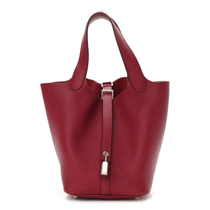 Hermes Taurillon Clemence Picotin Lock 18 PM Rubis 1 of 8