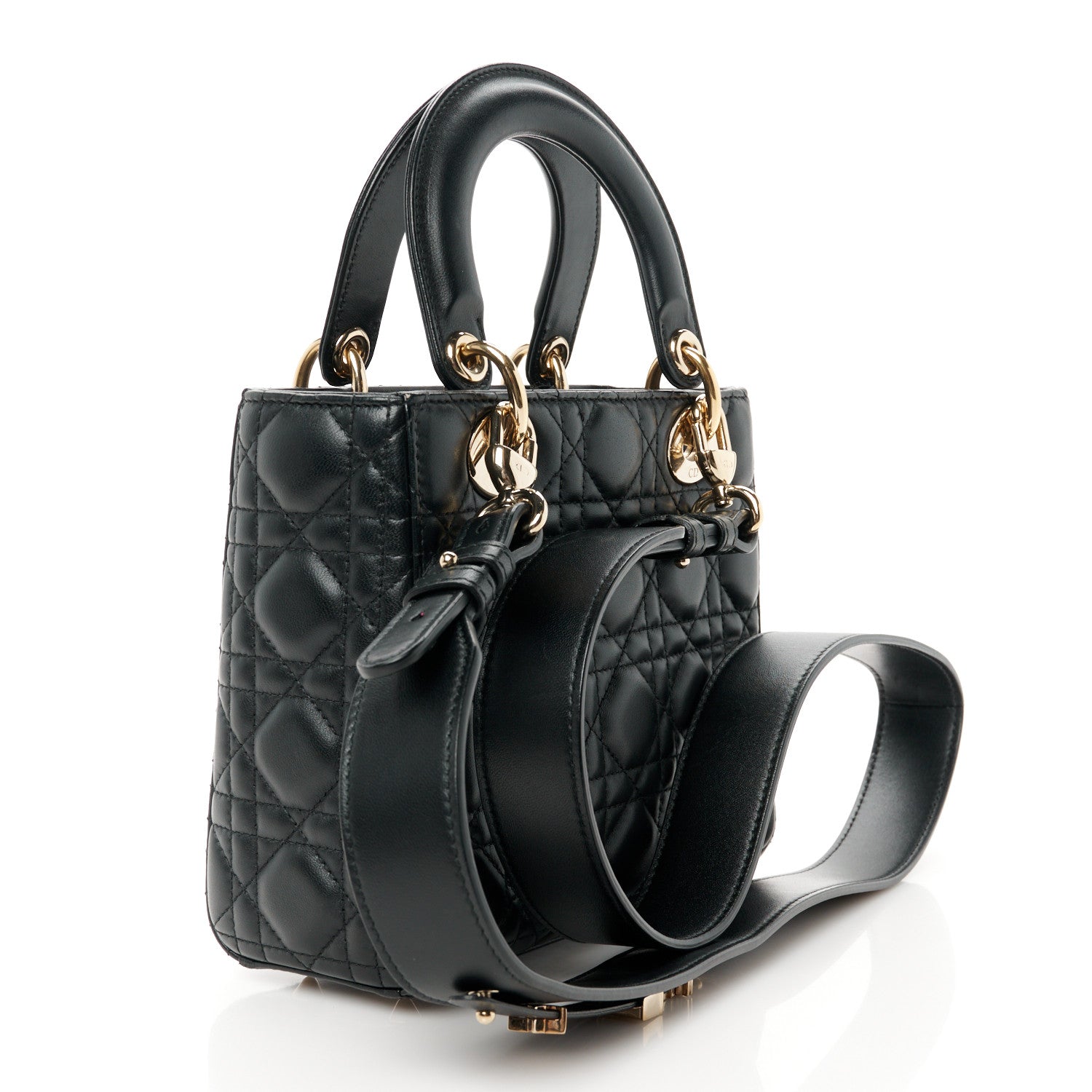 Christian Dior Lambskin Cannage Small My ABCDior Lady Dior Black 3 of 11