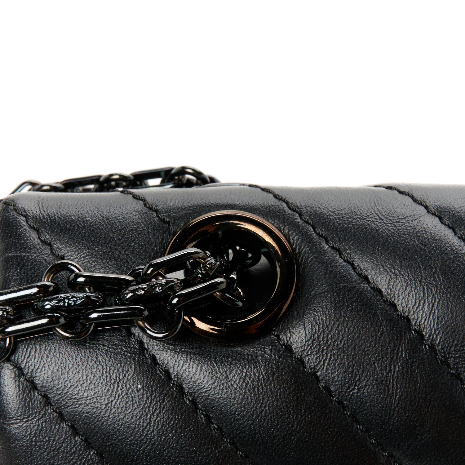 Chanel Aged Calfskin Chevron Quilted 2.55 Reissue 226 Flap So Black 11 of 11