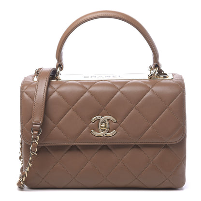 Chanel Lambskin Quilted Small Trendy CC Flap Dual Handle Bag Camel 1 of 13