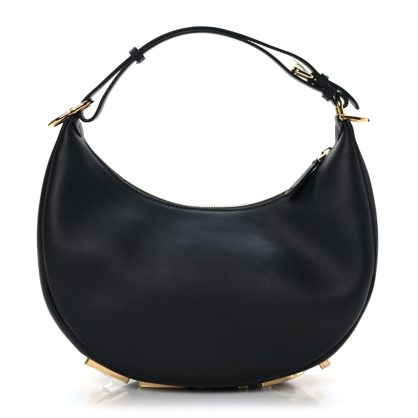 Vitello Grace Matte Small Fendigraphy Hobo Bag Black