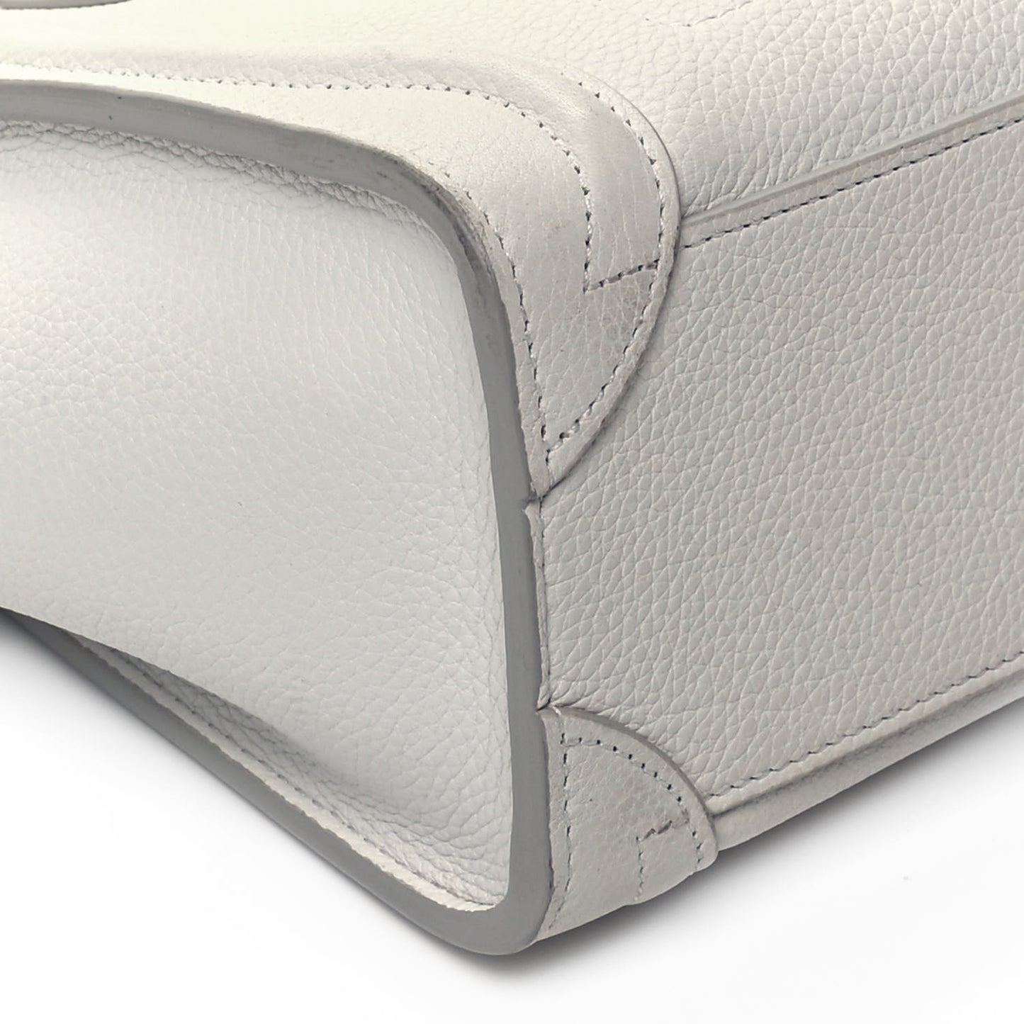 Drummed Calfskin Nano Luggage White