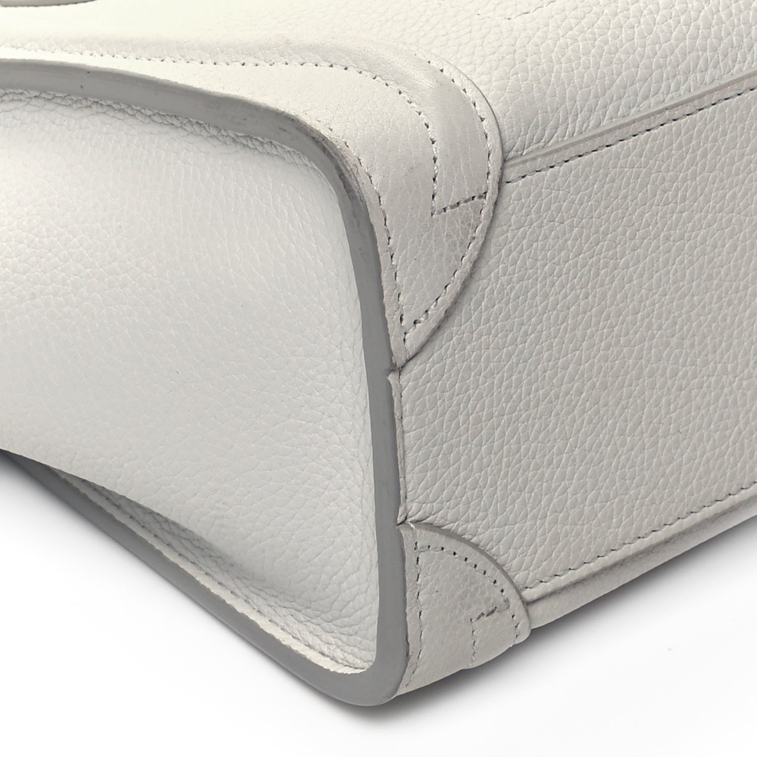 Celine Drummed Calfskin Nano Luggage White 5 of 9