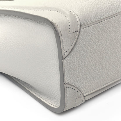 Celine Drummed Calfskin Nano Luggage White 5 of 9