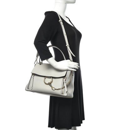 Chloe Calfskin Medium Faye Day Shoulder Bag Airy Grey 2 of 15