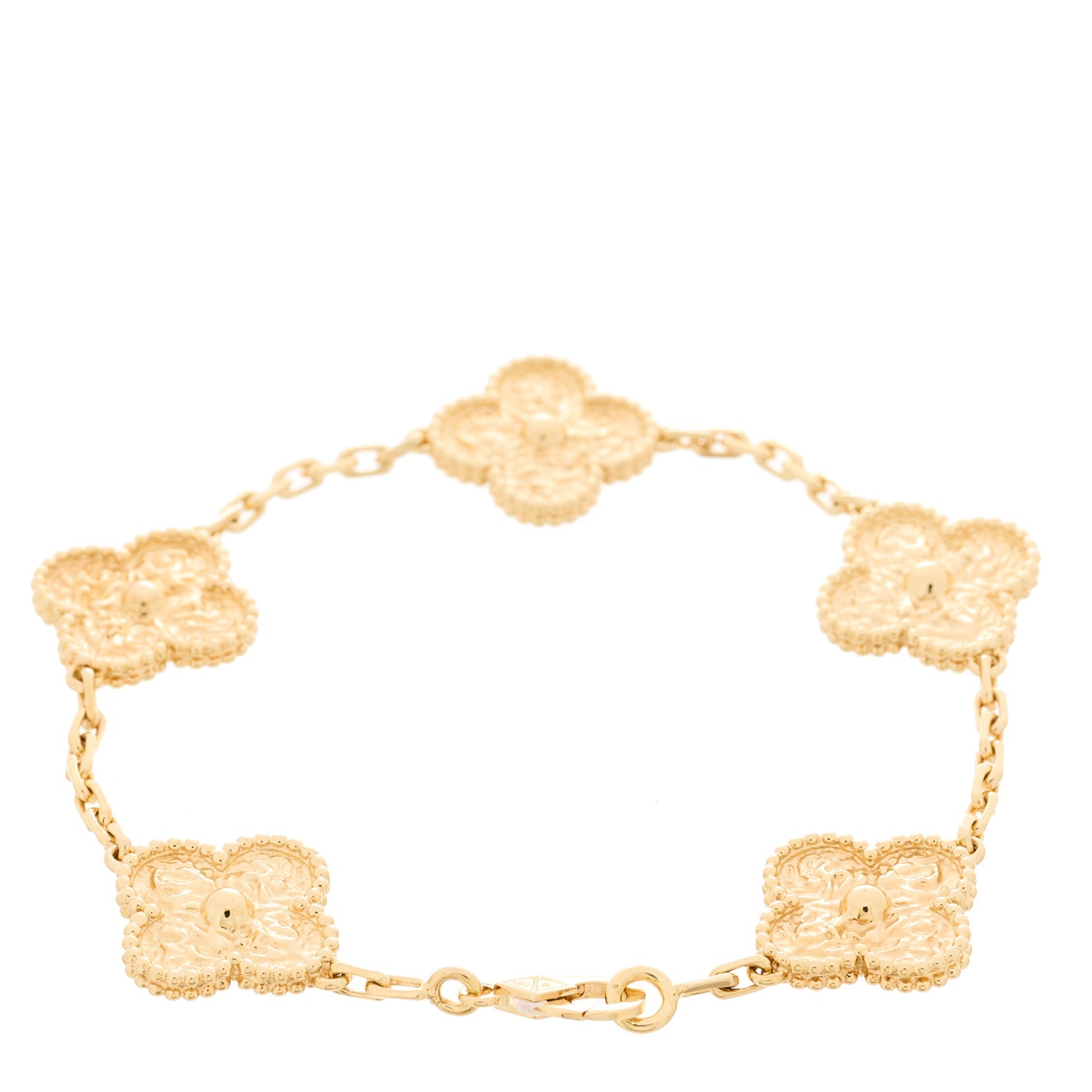 Van Cleef & Arpels 18K Yellow Gold 5 Motifs Vintage Alhambra Bracelet 2 of 5