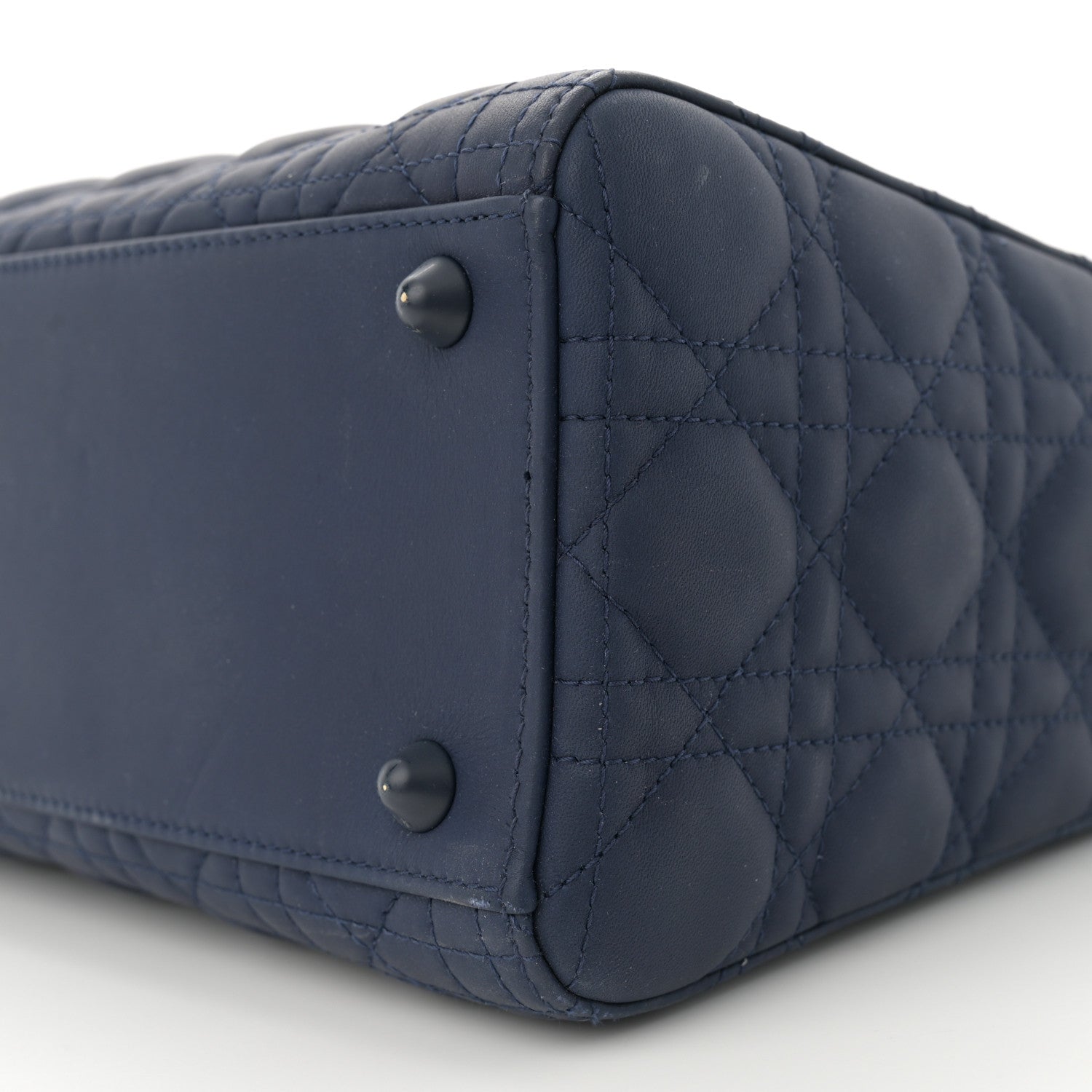 Christian Dior Ultra Matte Calfskin Cannage Large Lady Dior Blue 10 of 14