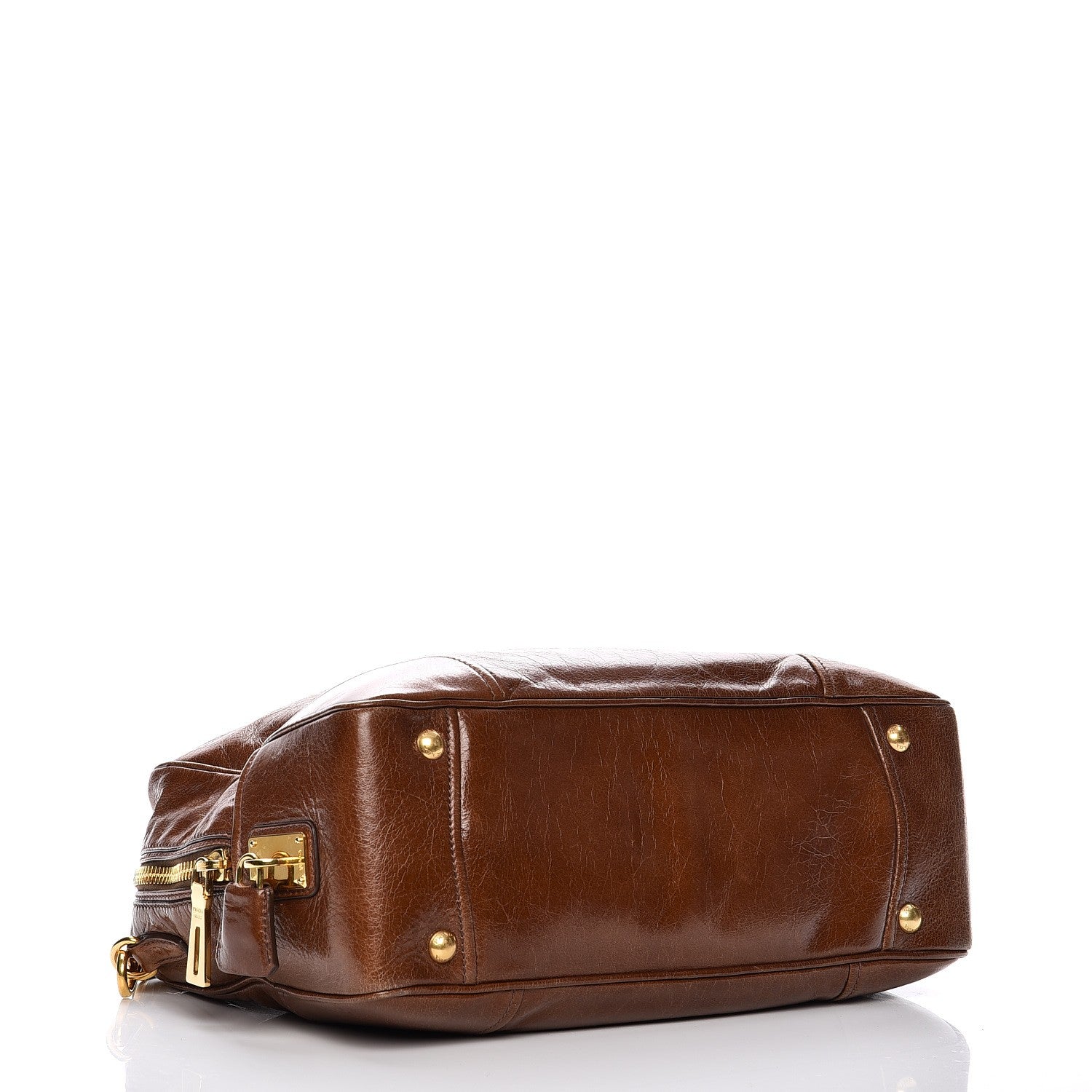 Prada Vitello Shine Boston Bag Palissandro 5 of 15