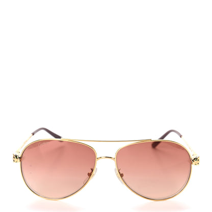 Cartier Panthere De Cartier Aviator 140 Sunglasses Gold 2 of 7