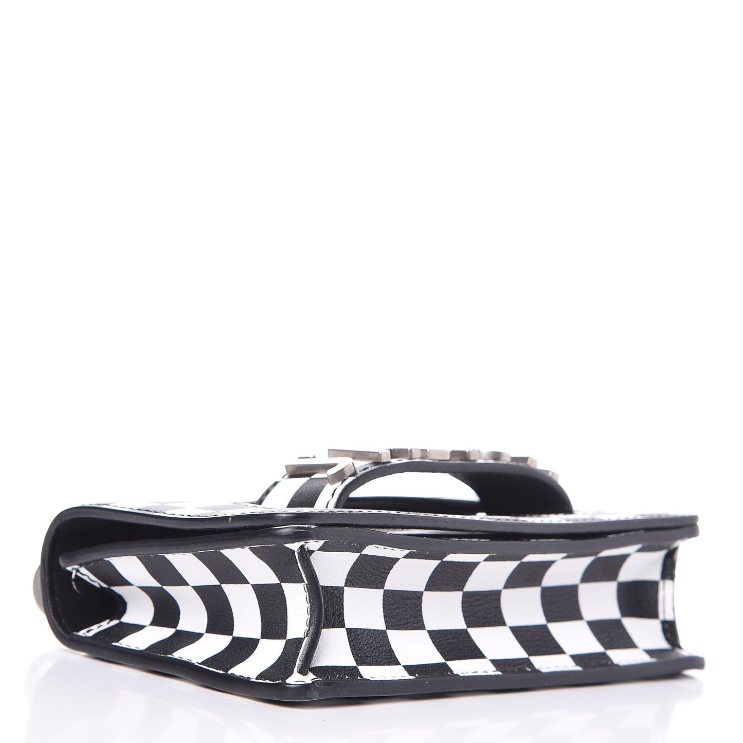 Calfskin Checkered J'Adior Chain Flap Bag White Black