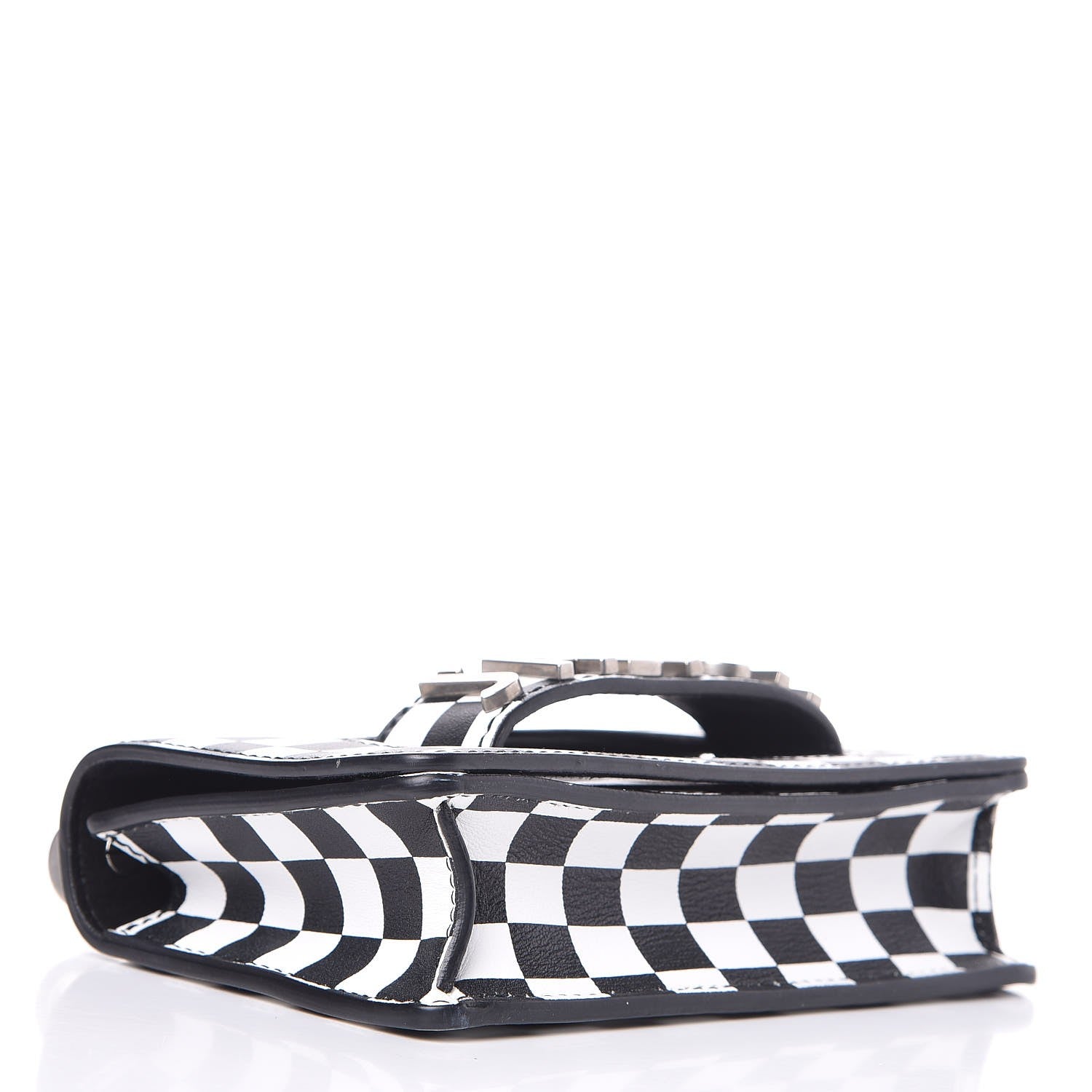 Christian Dior Calfskin Checkered J'Adior Chain Flap Bag White Black 4 of 6