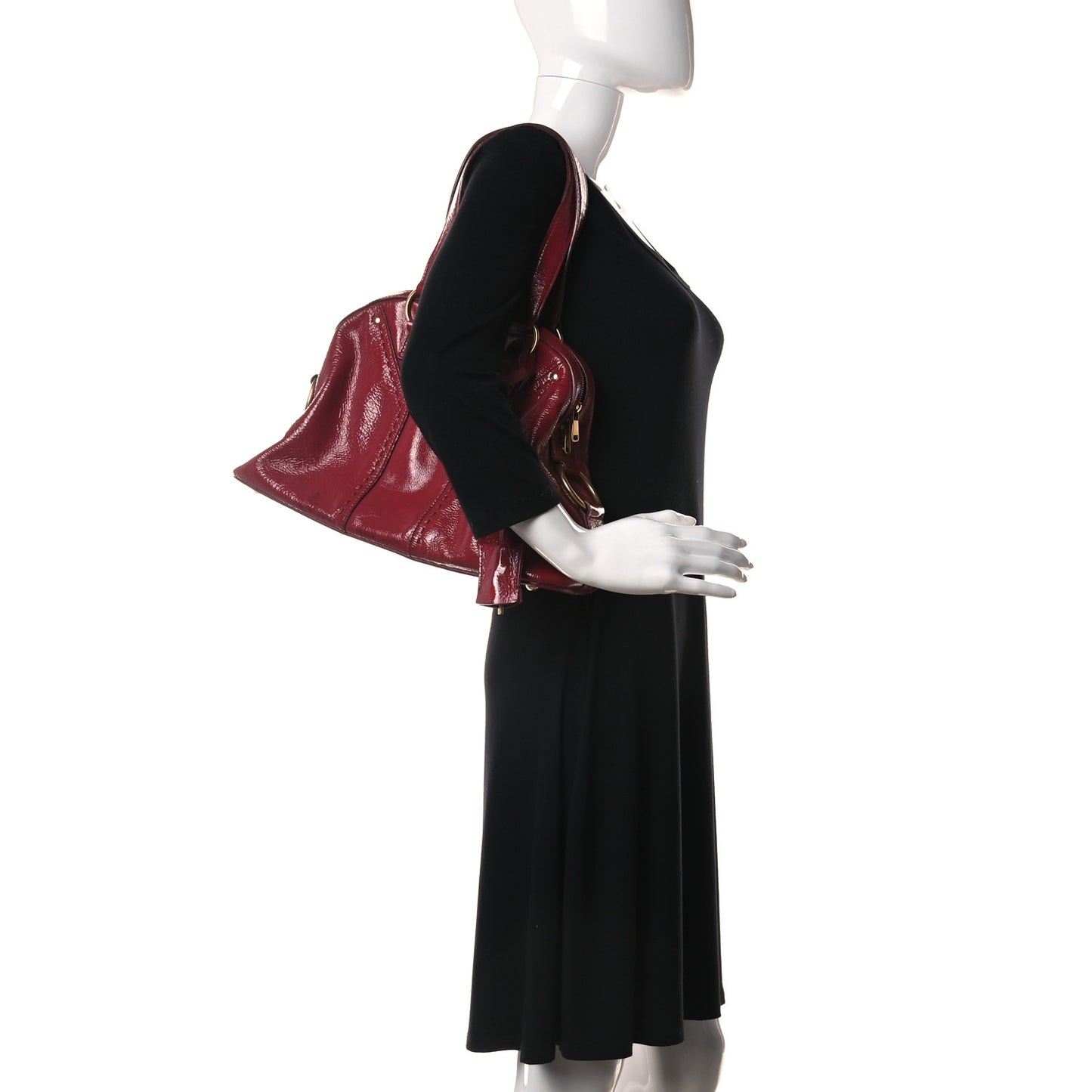 Patent Calfskin Medium Muse Red