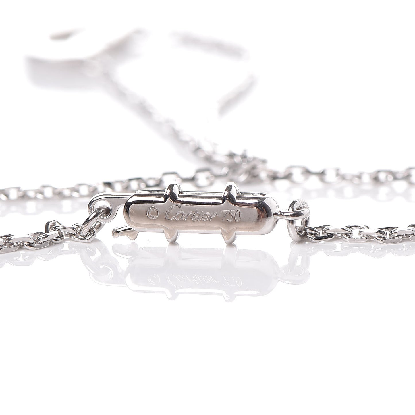18K White Gold Diamond Small Hearts and Symbols Pendant Necklace