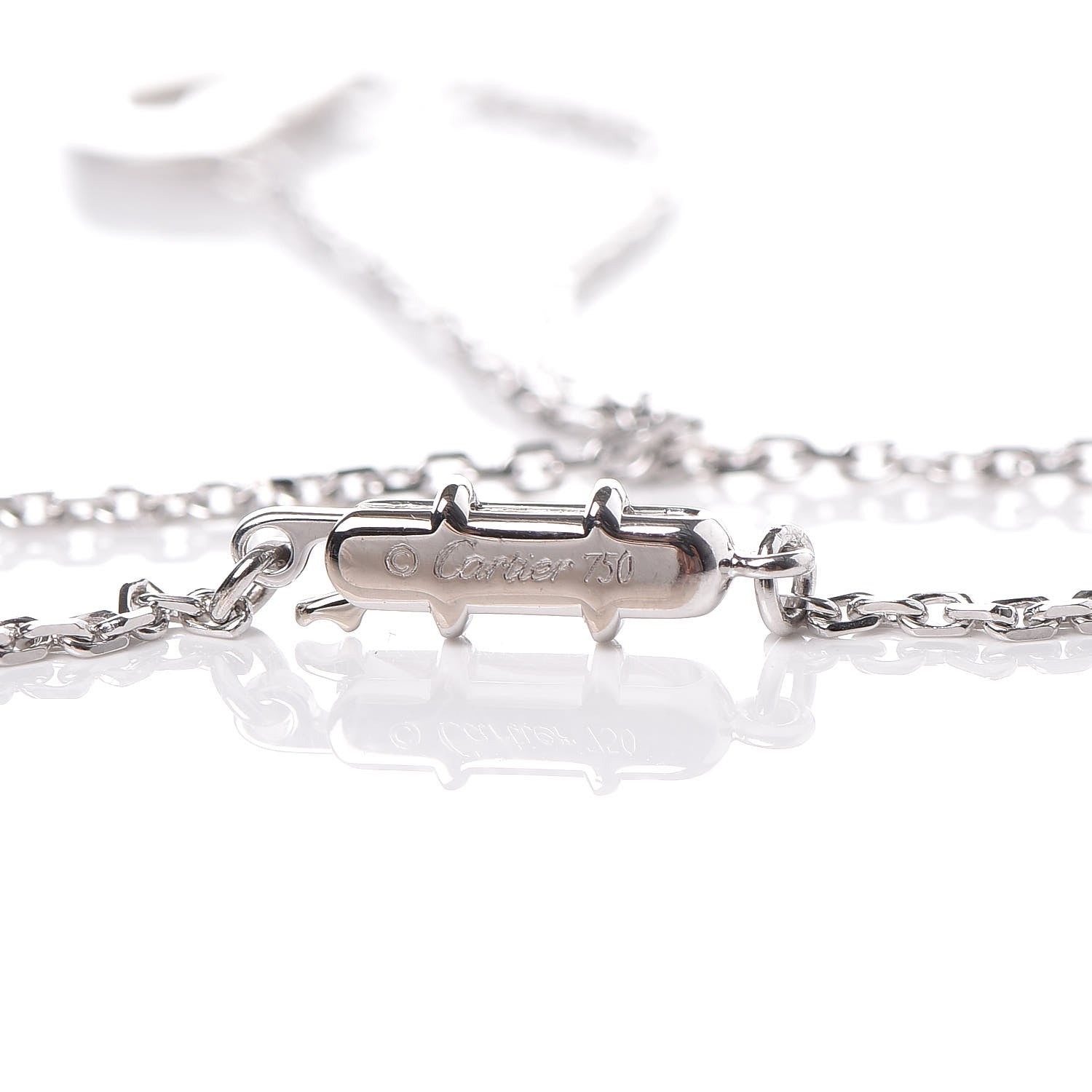 Cartier 18K White Gold Diamond Small Hearts and Symbols Pendant Necklace 4 of 6