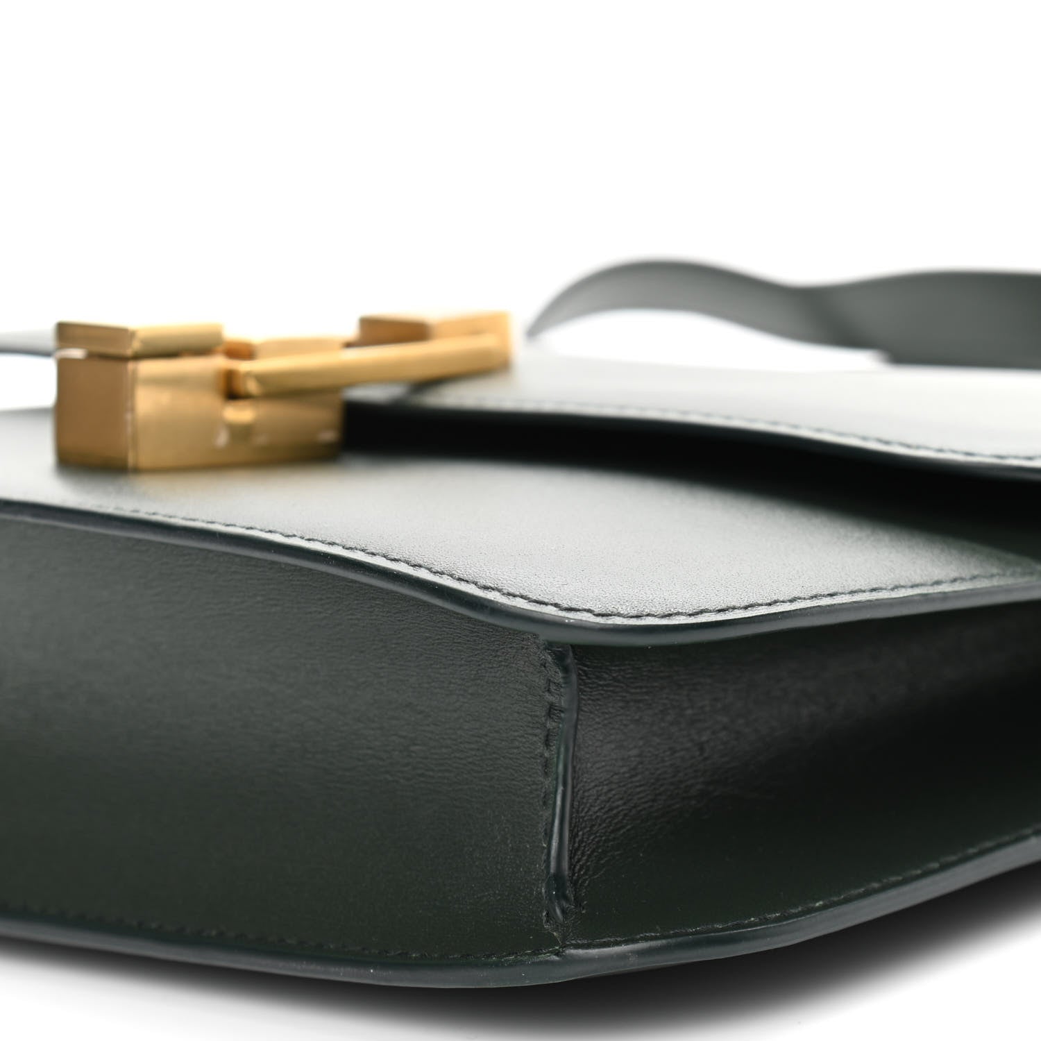 Saint Laurent Smooth Calfskin Carre Satchel Green 11 of 14