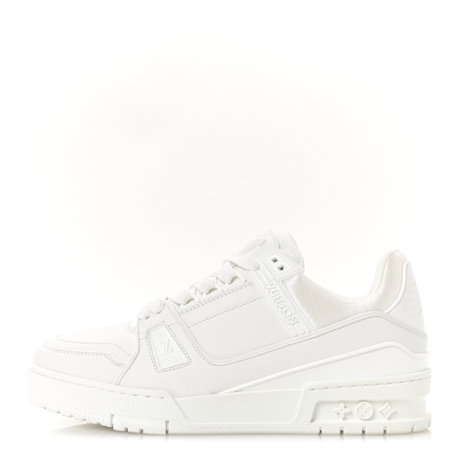 Louis Vuitton Calfskin Womens LV Trainer Sneakers 37.5 White 1 of 9