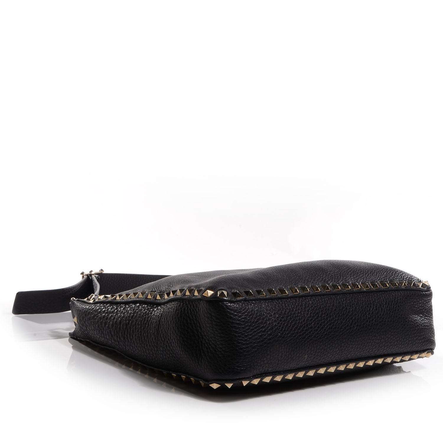 Valentino Garavani Pebbled Calfskin Large Rockstud Flip-Lock Messenger Bag Black 4 of 8