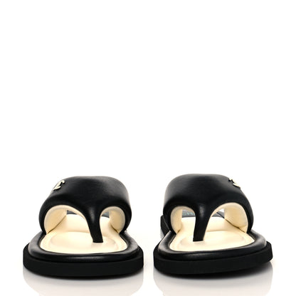 Chanel Lambskin Padded Pool Thong Sandals 36 Black 2 of 9