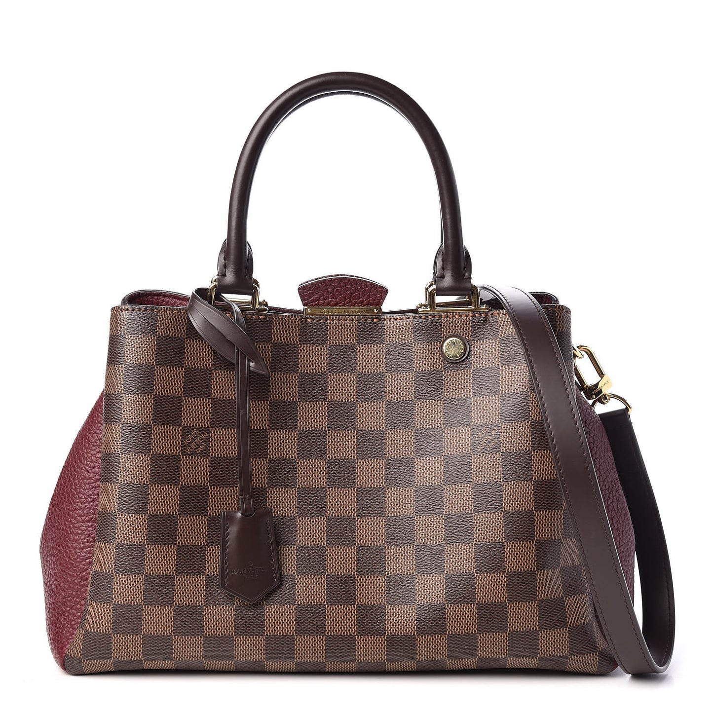 Damier Ebene Cuir Taurillon Brittany Bordeaux