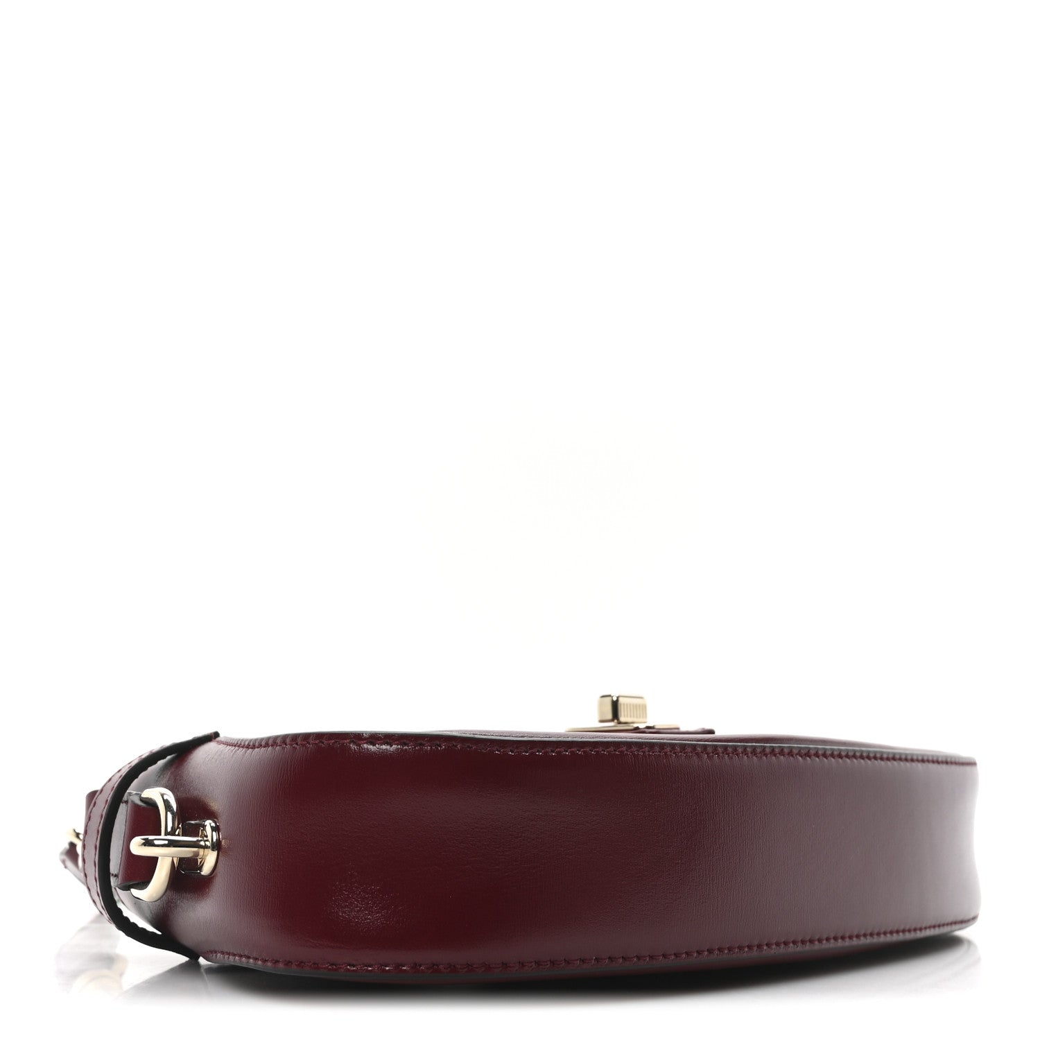Gucci Calfskin Mini Moon Side Shoulder Bag Rosso Ancora 4 of 10