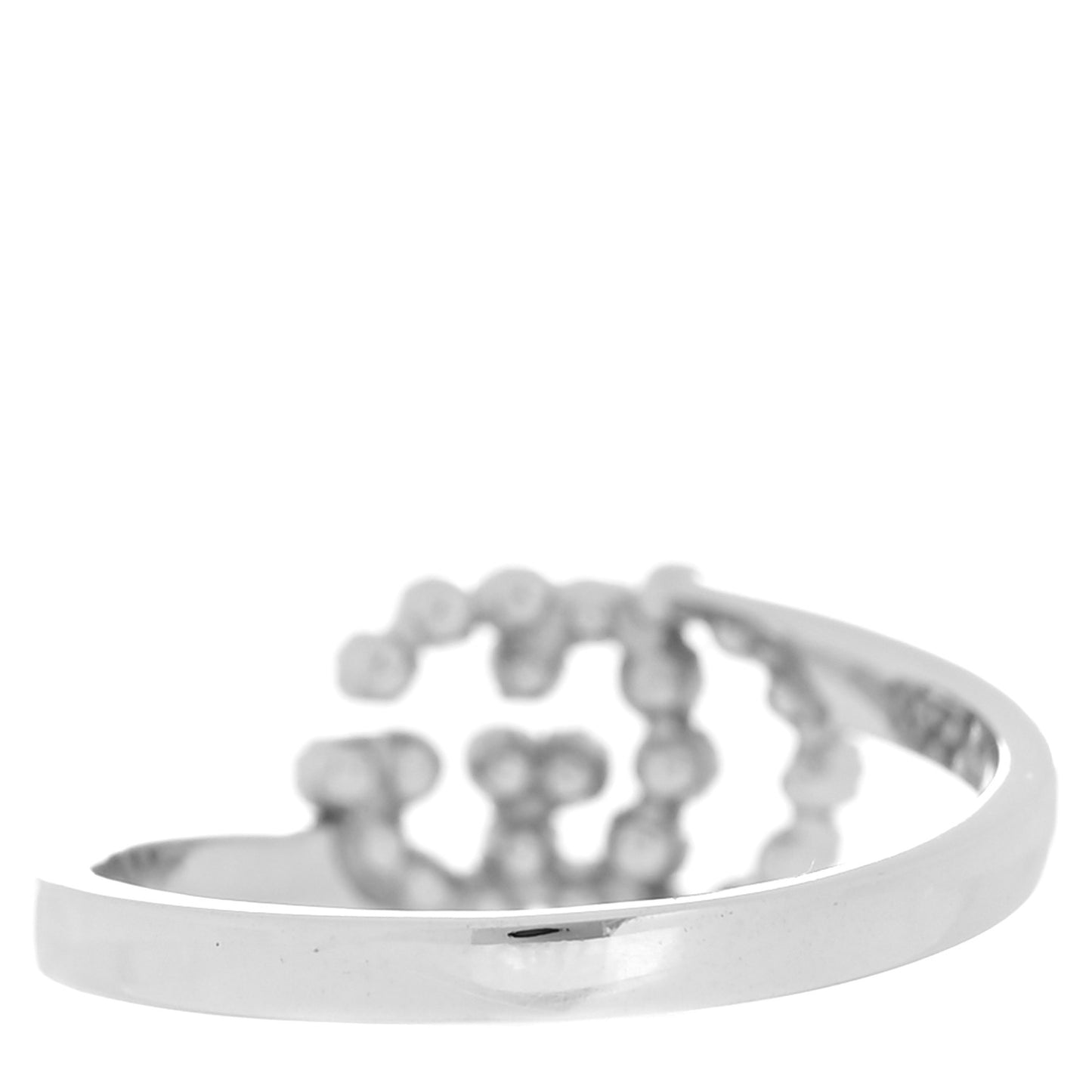 18K White Gold Pink Topaz Running G Ring 53 6.25