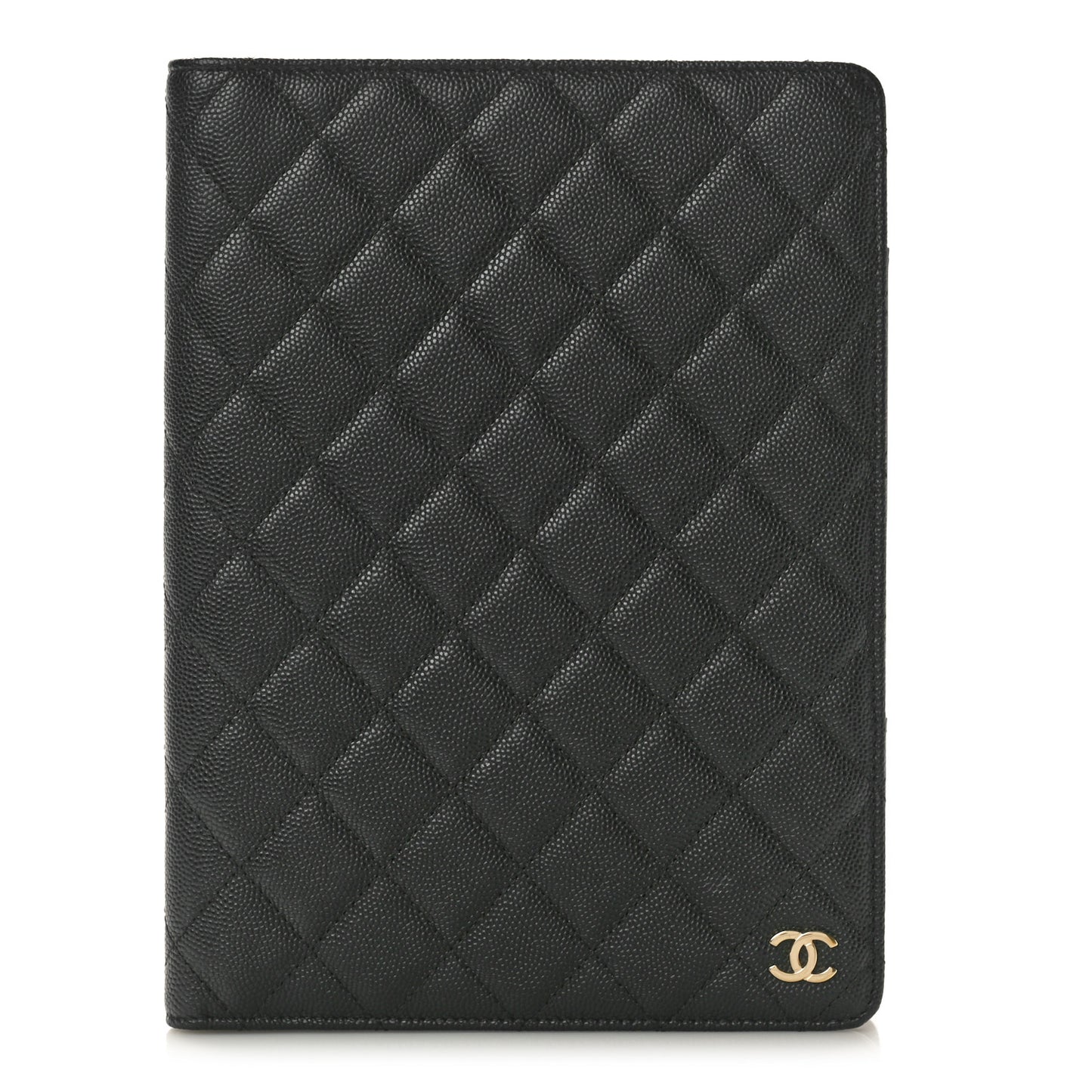 Caviar Quilted Large Agenda Cover Black