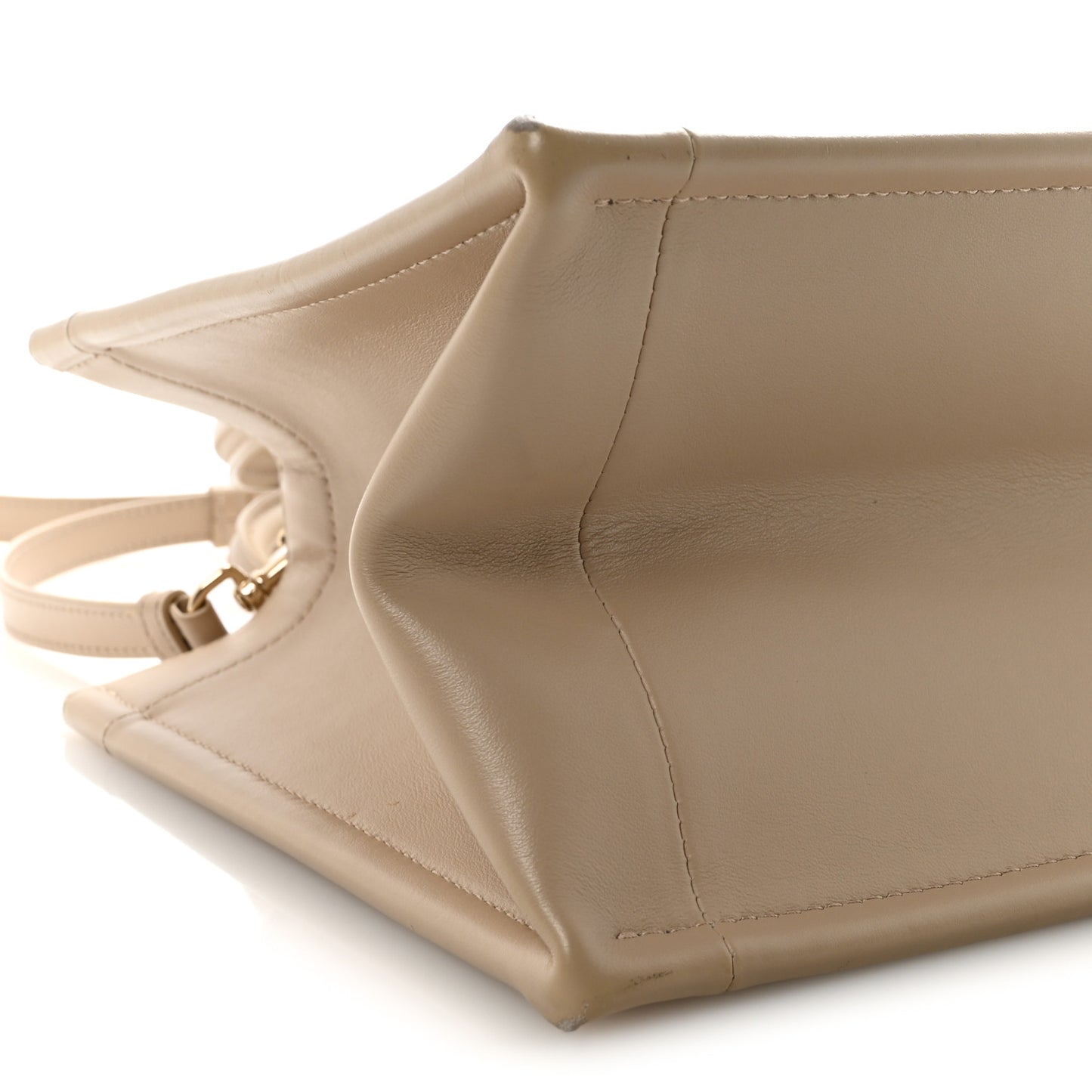 Calfskin Macro Cannage Small Book Tote Taupe