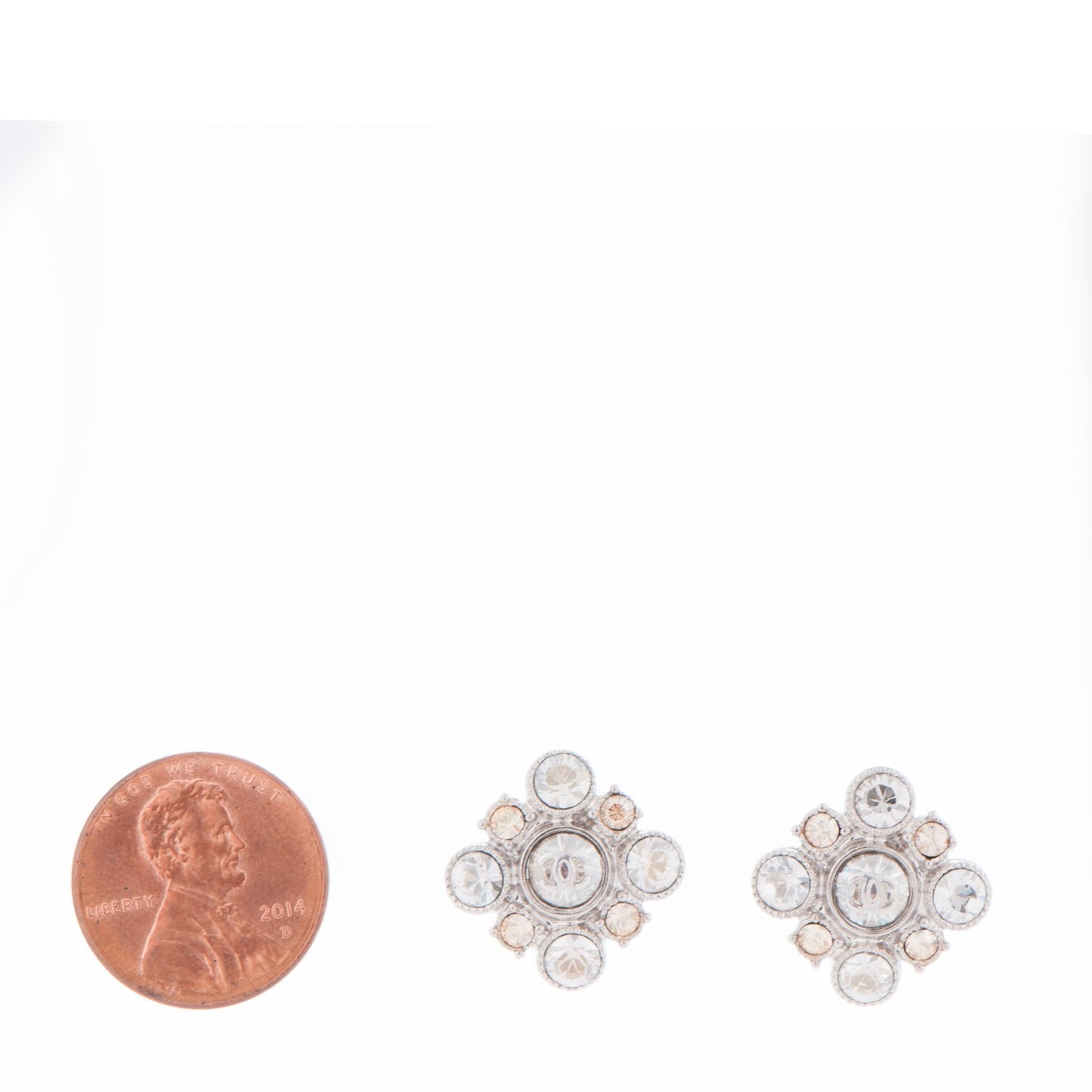 Crystal CC Earrings Silver