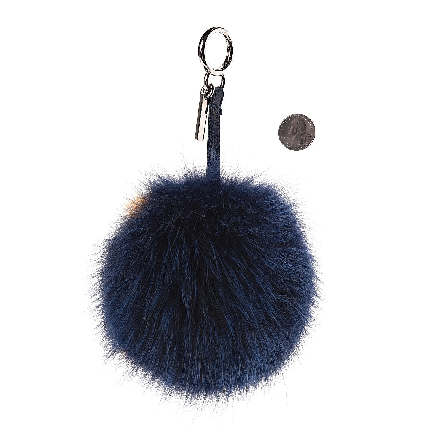 Fendi Fox Fur Shiny Nappa Bi-Color K ABCharm Bag Charm Blue Curry 2 of 2