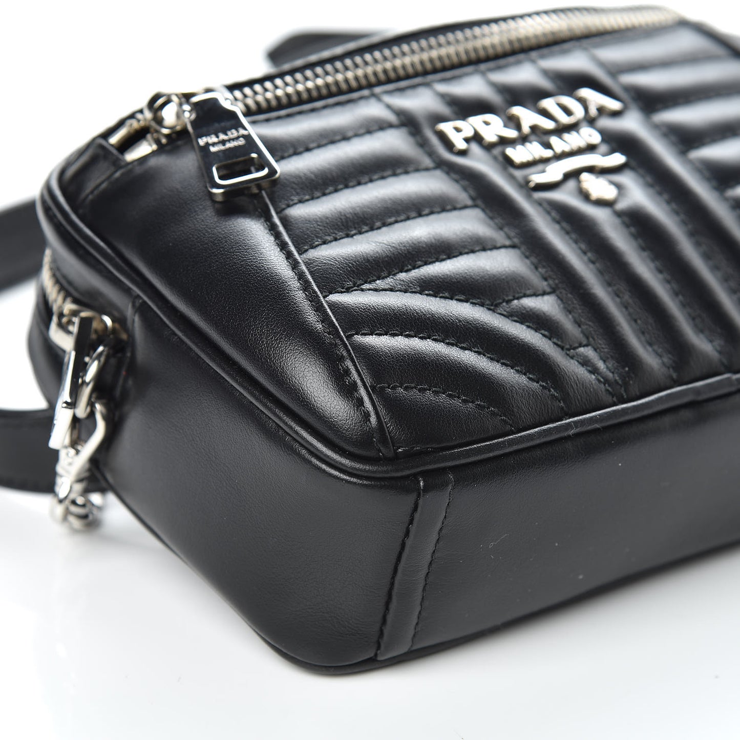 Soft Calfskin Impunture Diagramme Belt Bag Black