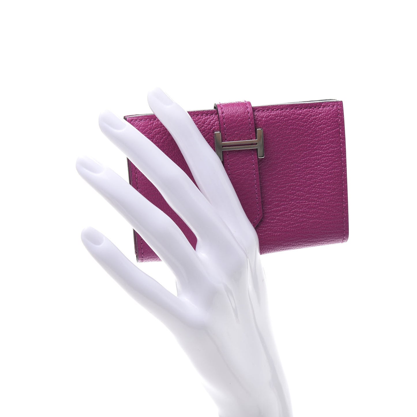 Chevre Mysore Mini Bearn Wallet Rose Pourpre