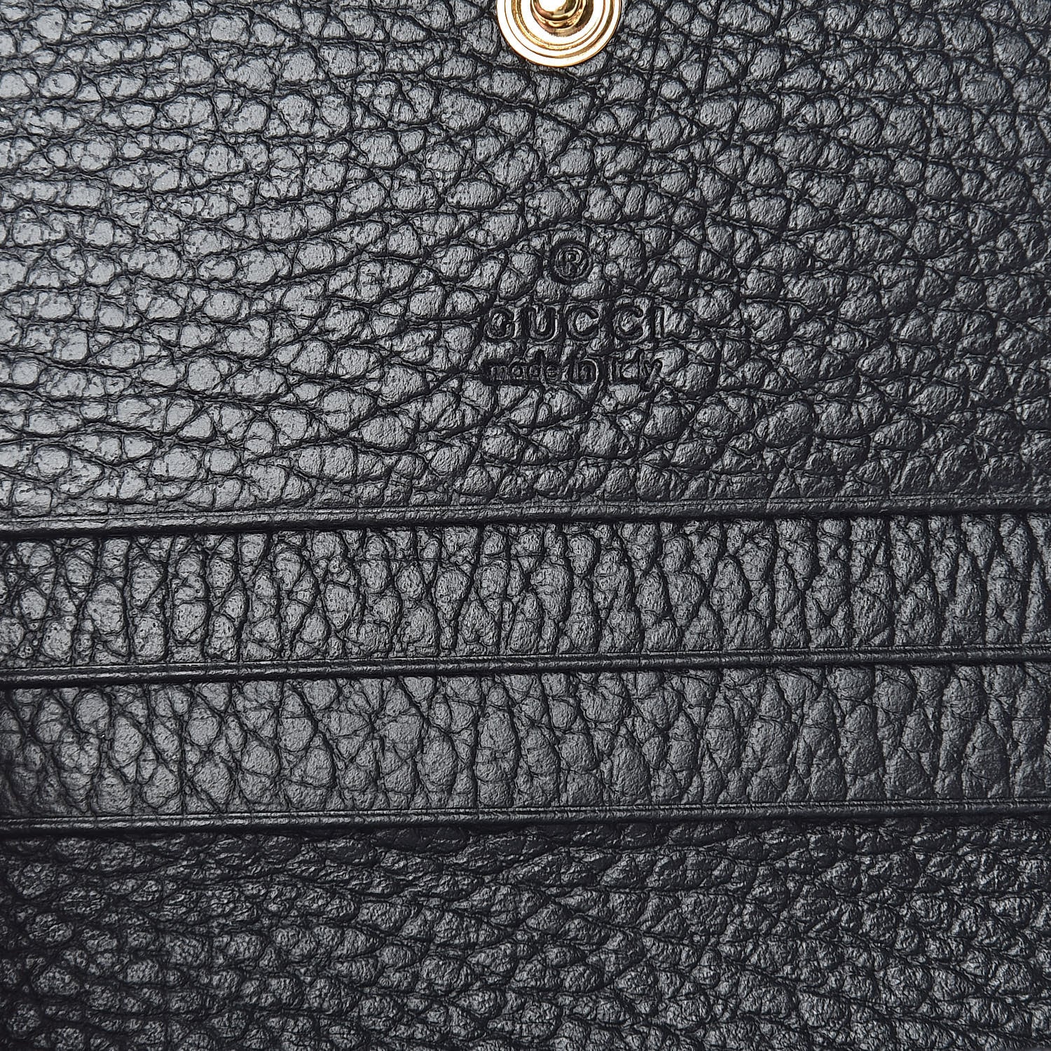 Gucci Pebbled Calfskin GG Marmont Card Case Black 6 of 8