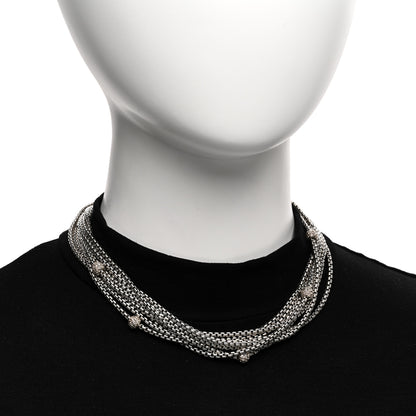 David Yurman DAVID YURMAN Sterling Silver 18K Yellow Gold Diamond Eight Strand Pave Station Necklace 2 of 4