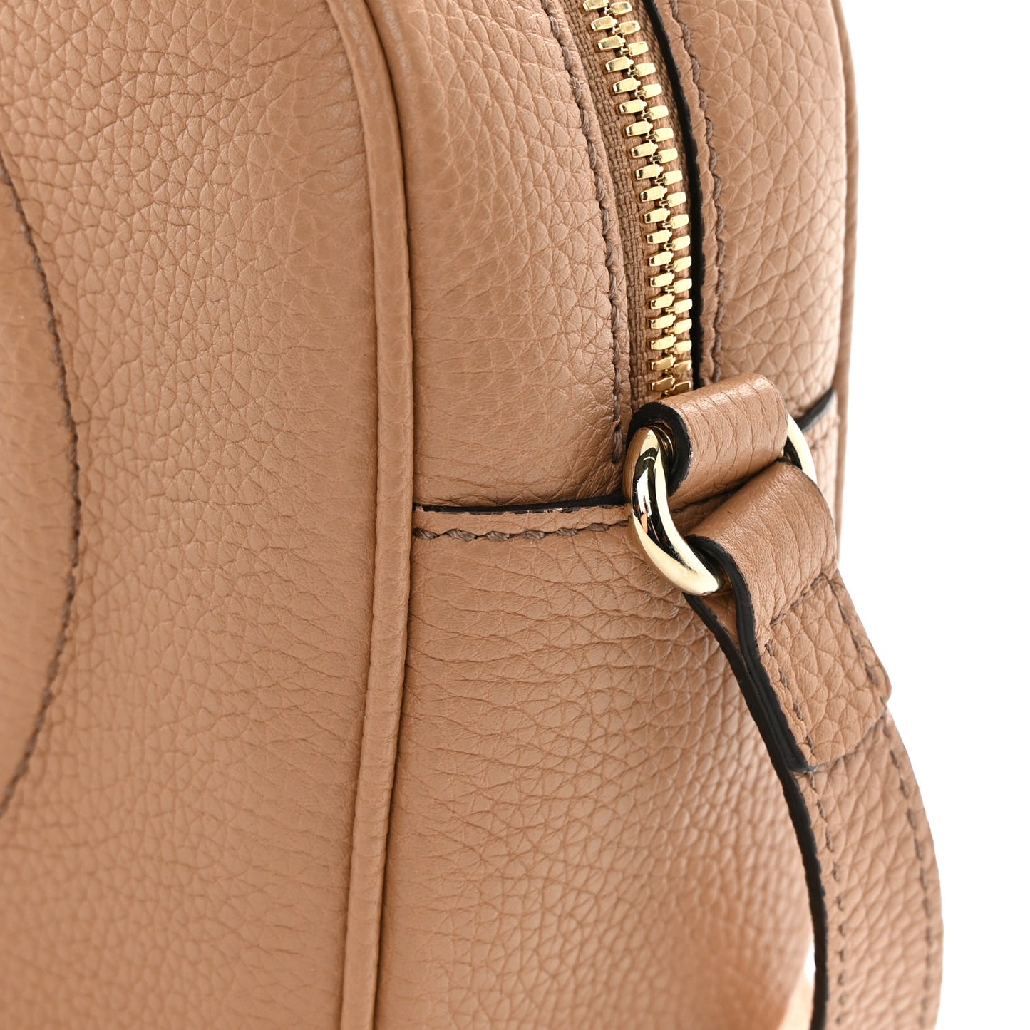 Pebbled Calfskin Small Soho Disco Bag Camelia