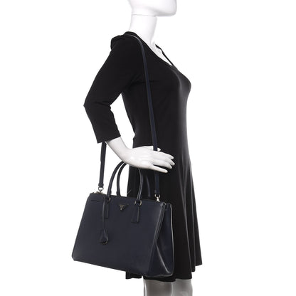 Prada Saffiano Medium Galleria Double Zip Tote Baltico 2 of 11