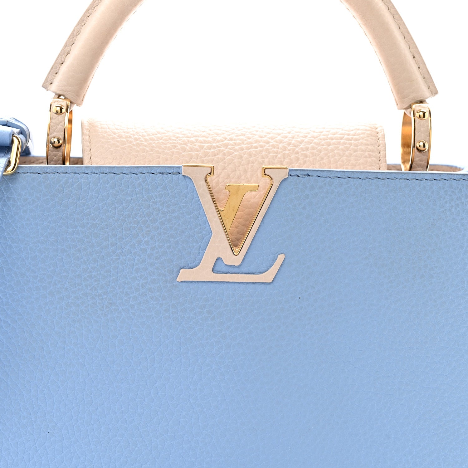 Louis Vuitton Taurillon Capucines BB Bleu de Provence Greige Doux 7 of 12