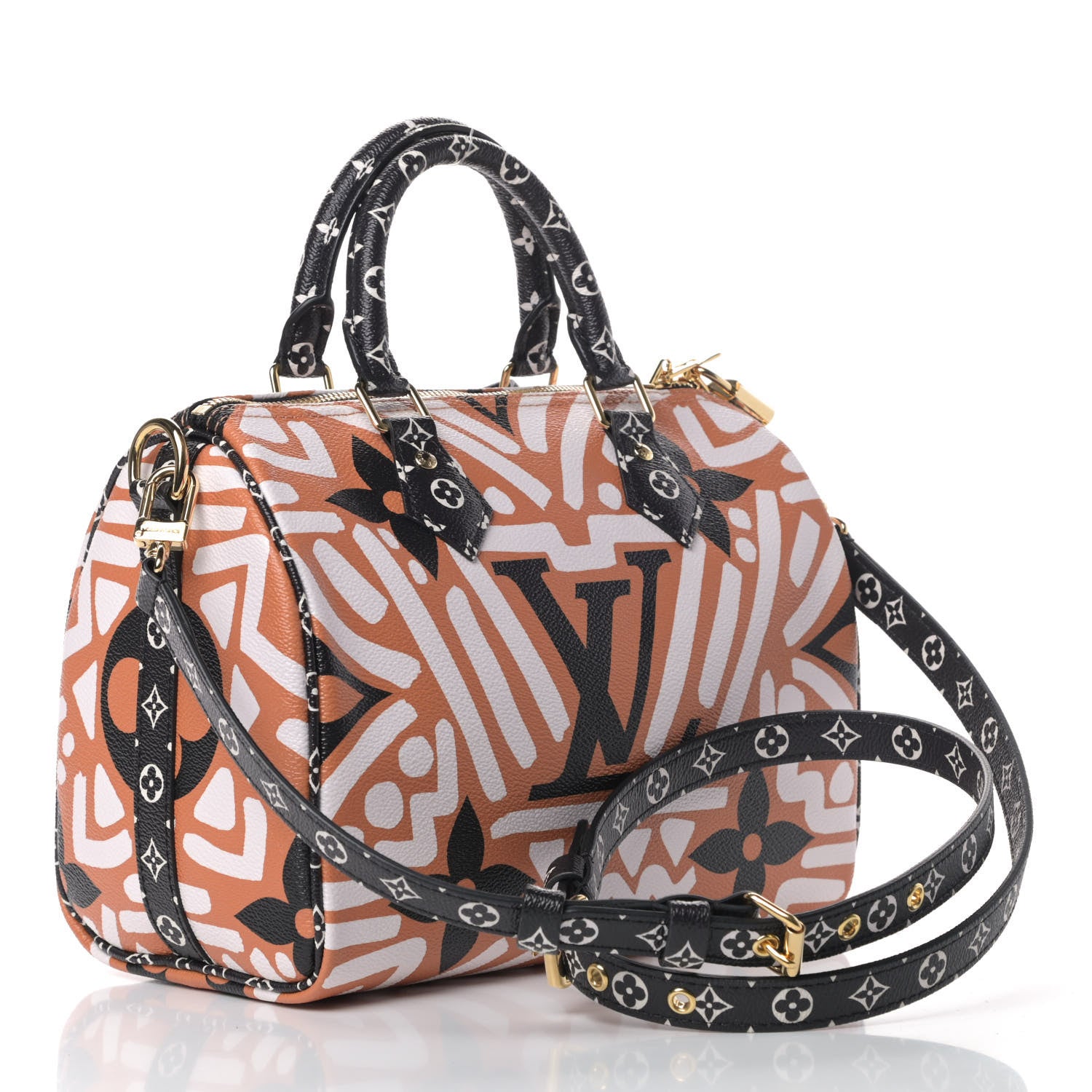 Louis Vuitton Monogram Giant Crafty Speedy Bandouliere 25 Creme Caramel 2 of 4