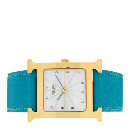 Hermes Stainless Steel Swift 26mm Heure H Hour Quartz Watch Blue Jean 2 of 6