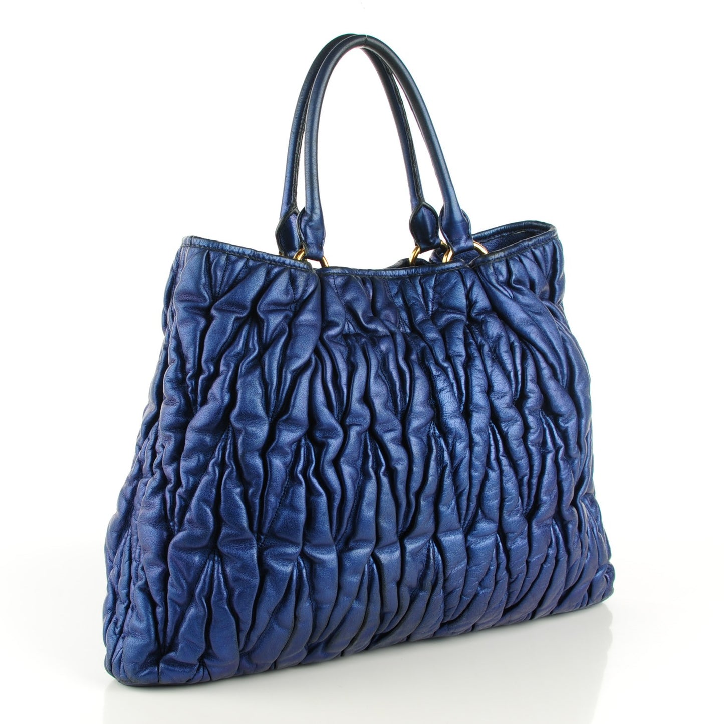 Nappa Matelasse Tote Blue