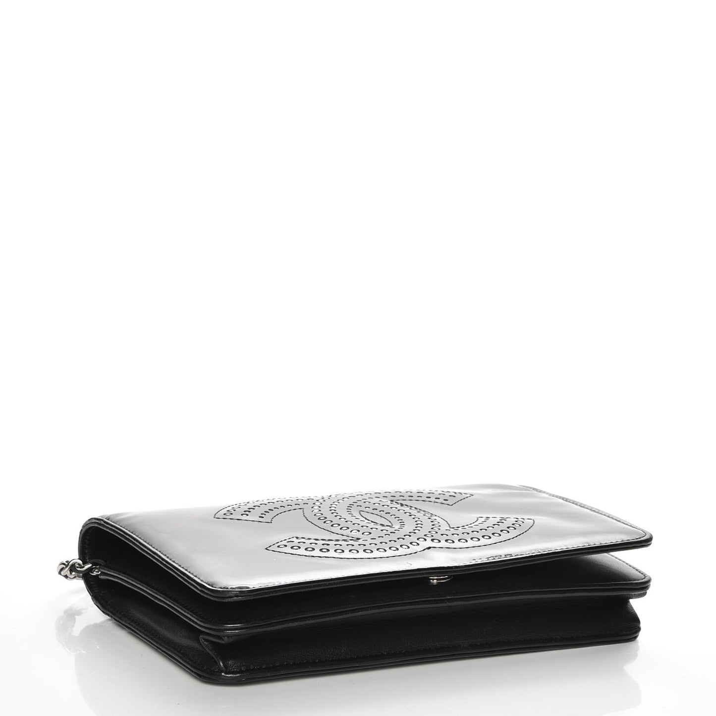 Patent Strass Wallet On Chain WOC Black
